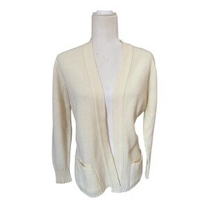 Sears Womens Vintage Orlon Acrylic White Cardigan Sweater